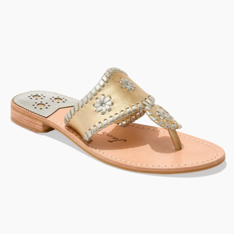 Jacks Leather Flat Sandal Easy Clean Wraparound Strap