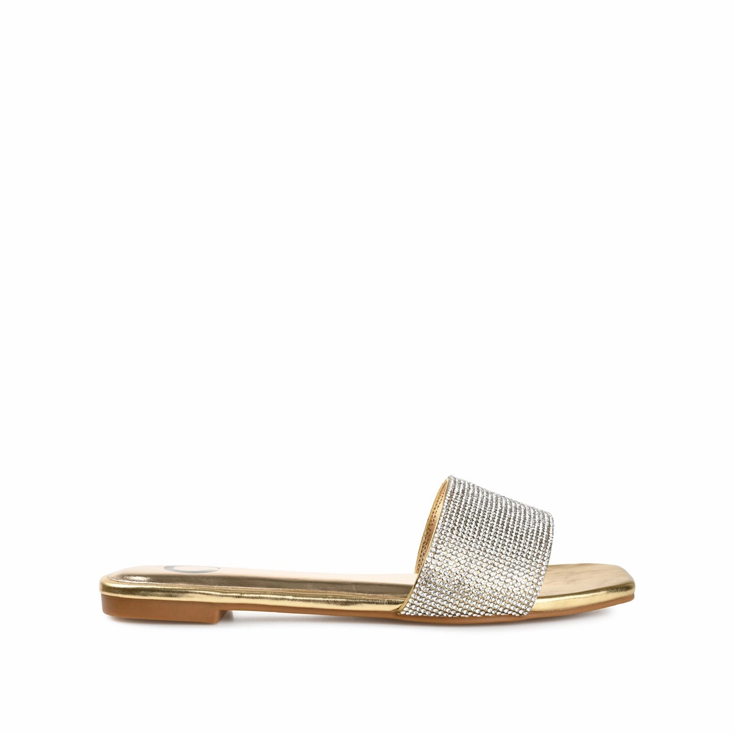Chic Vacation Flats Grip Enhancement GRAYCE SLIDE SANDALS IN GLITTER MATERIAL