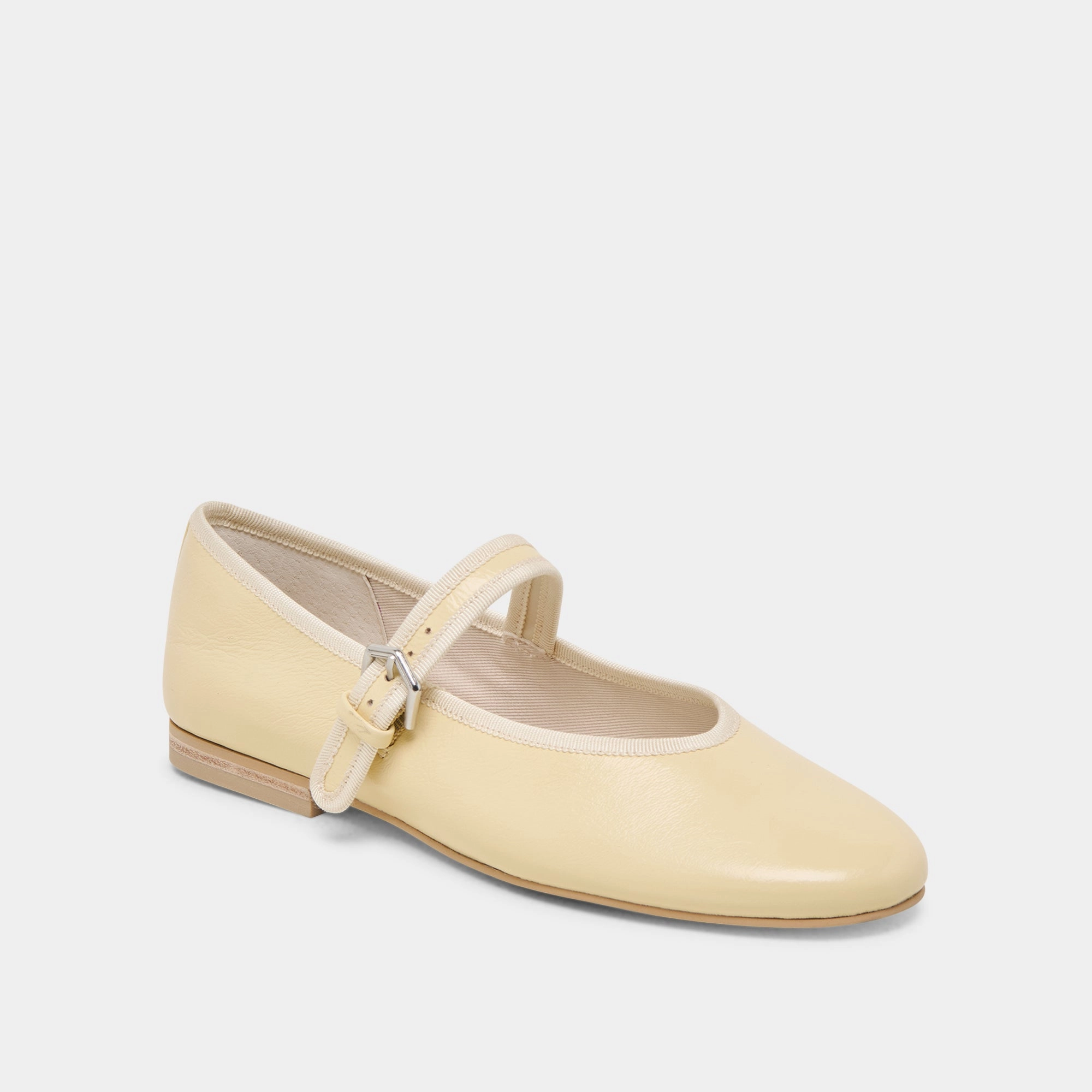 ROSLYN BALLET FLATS LIGHT YELLOW LEATHER Fashion Ease Shoes Market Vibe