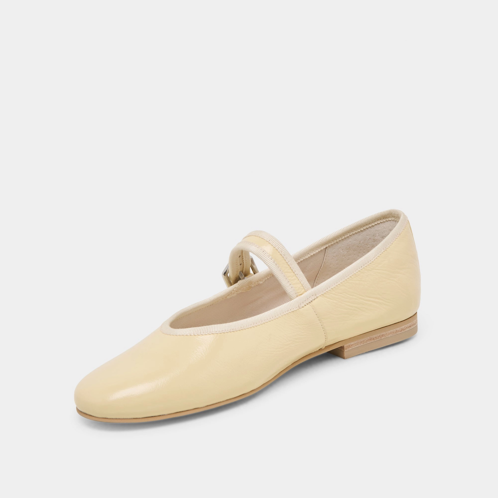 Winery Mood Getaway Step ROSLYN BALLET FLATS LIGHT YELLOW LEATHER