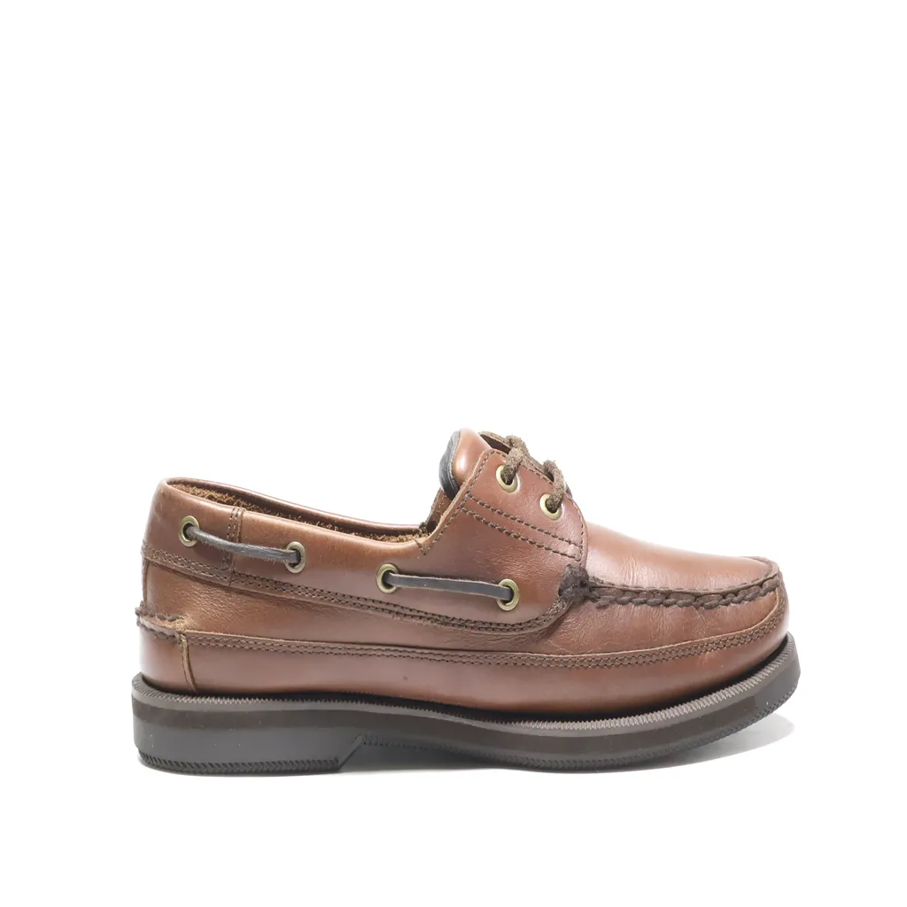 Bass Boat Shoes Leather Brown Color For Men