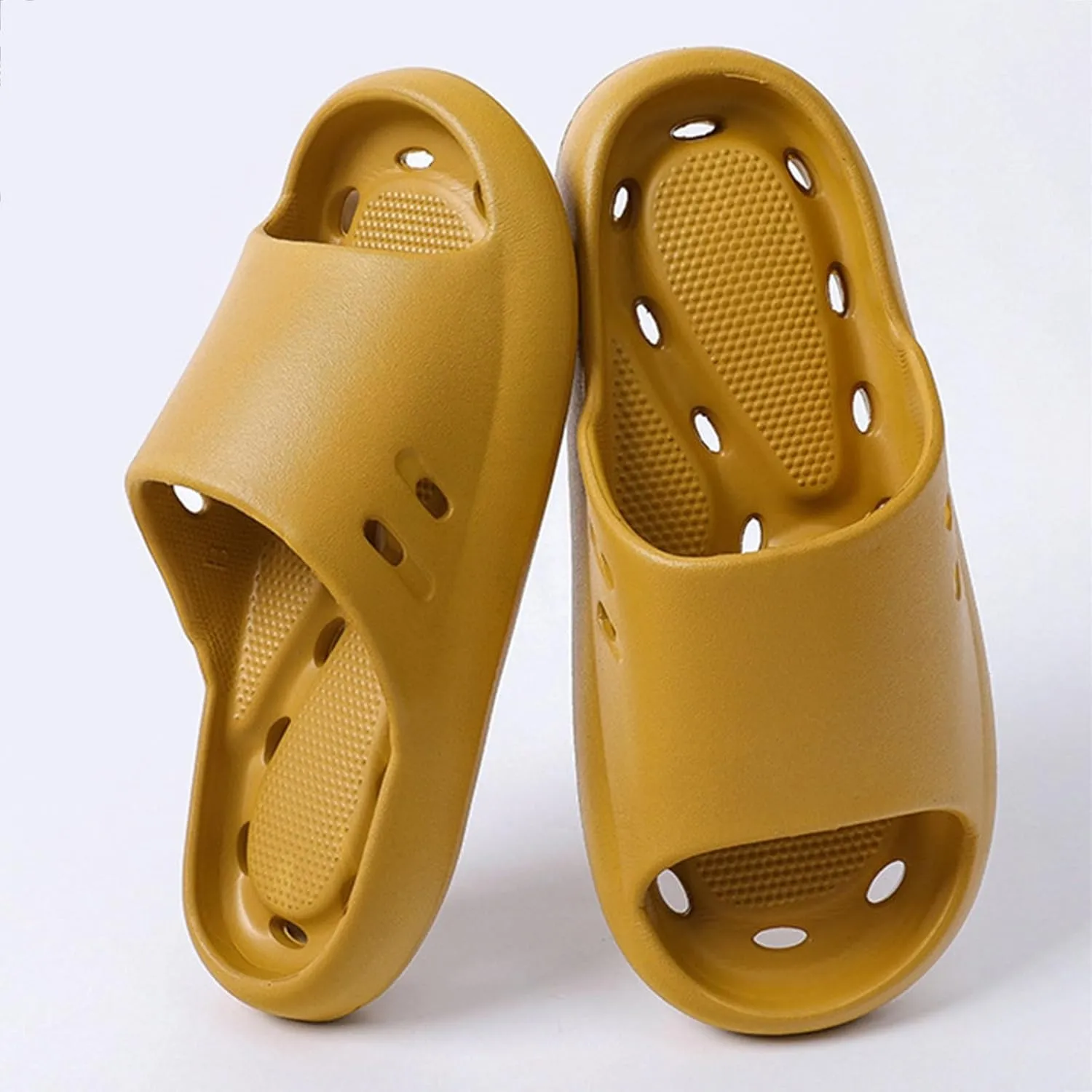 Bath Slippers Lightweight Beach Sandals Soft Sole Open Toe Non Slip Summer Bathroom Indoor House Slippers with Drain Holes