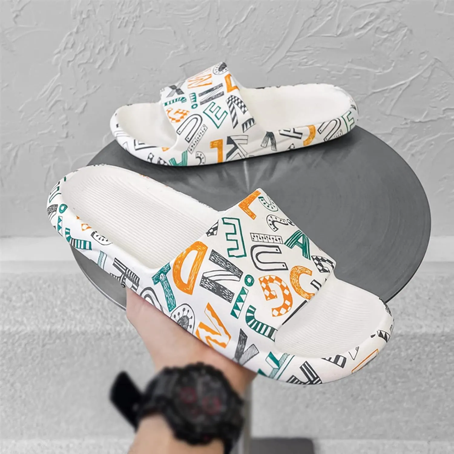 Bathroom Slippers Men Slides for Women Mens Slippers Womens Slides Drainage Hole Pool Indoor