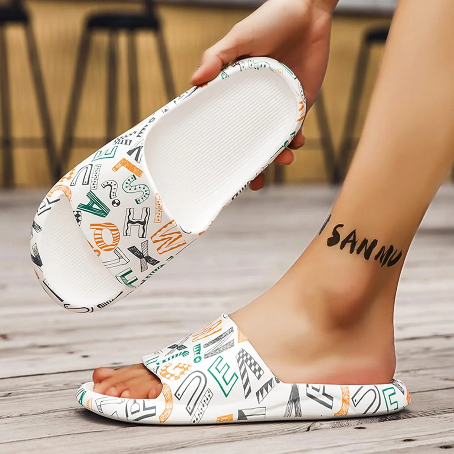 Bathroom Slippers Men Slides for Women Mens Slippers Womens Slides Drainage Hole Pool Indoor