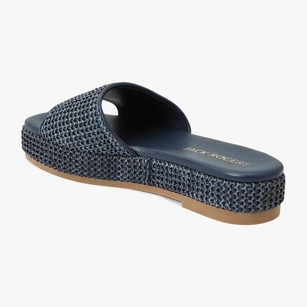 Comfortable Outdoor Shoes Y Strap Design Bay Raffia Flatform Sandal