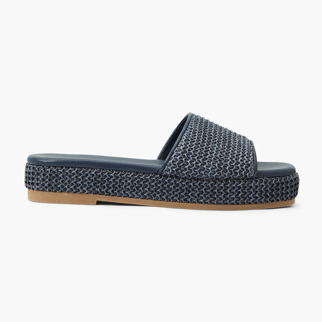 Bay Raffia Flatform Sandal Simple Feel Comfortable Footwear for Beach