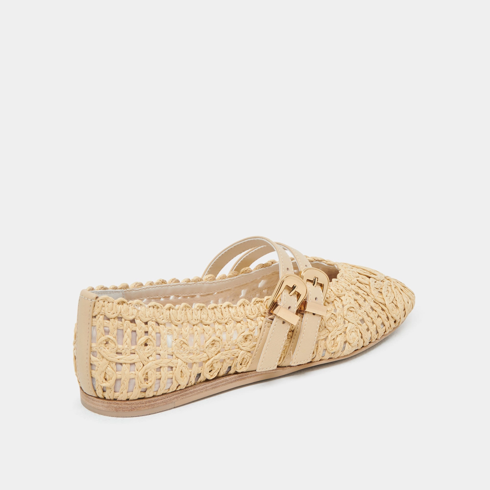 Cold resistant BAYLEE SUNFLOWER WIDE BALLET FLATS LT NATURAL MACRAME