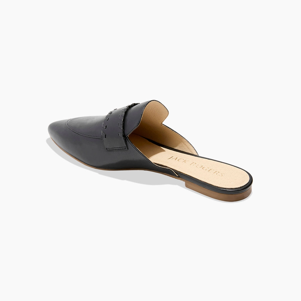 Beacon Leather Stitch Flat Mule Sleek Profile Shoes