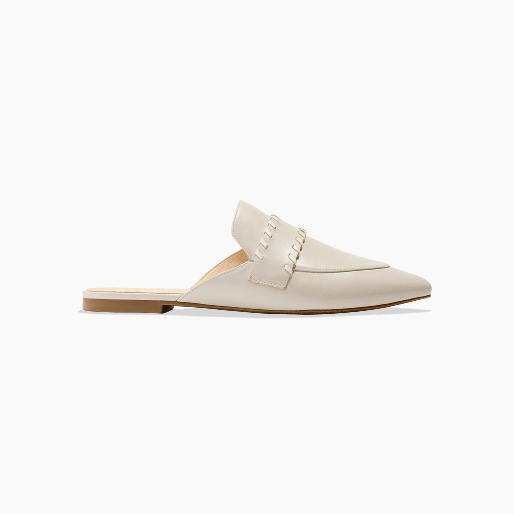Beacon Leather Stitch Flat Mule Elegant Comfort
