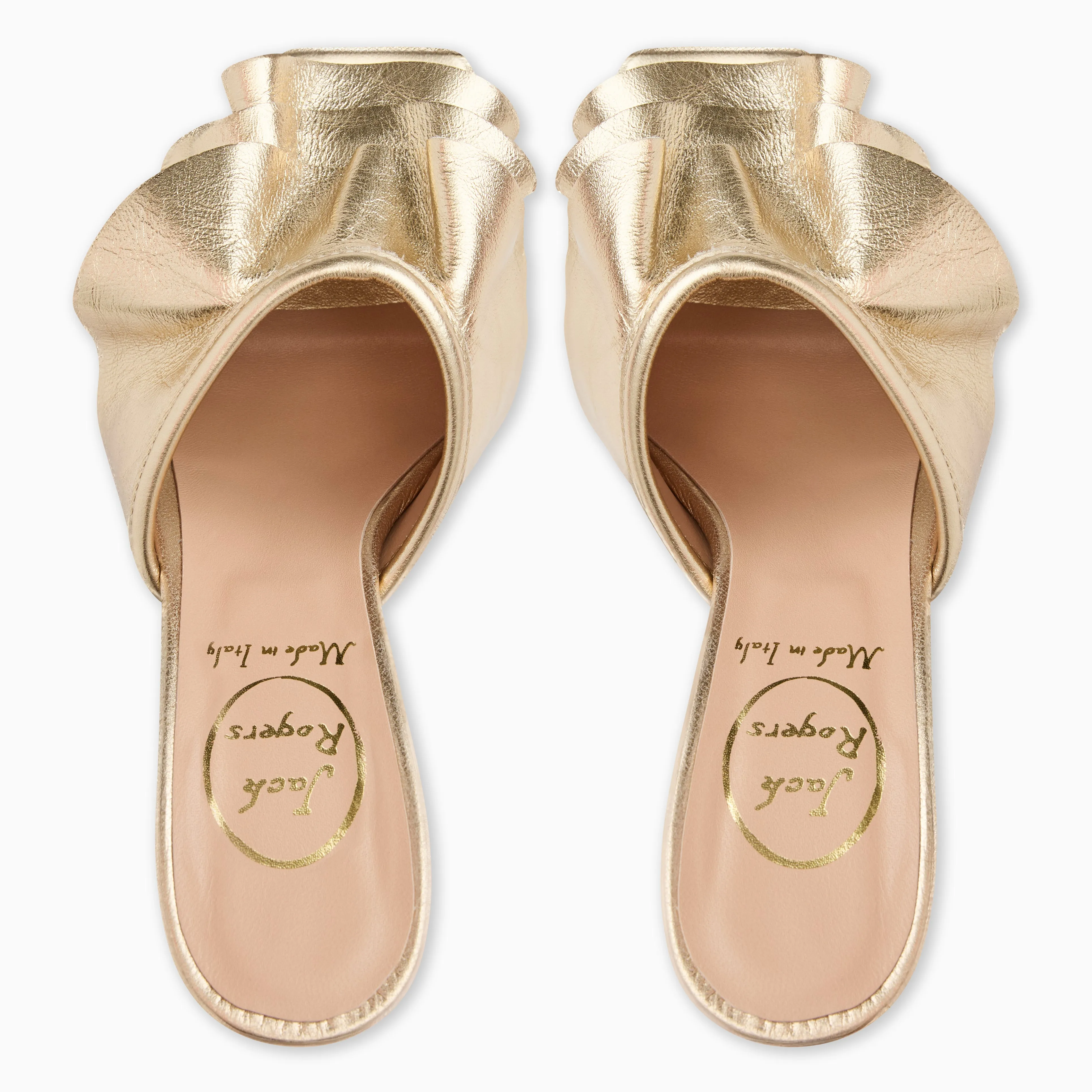 Platform Heel Beatrice Italian Leather Ruffle Heel