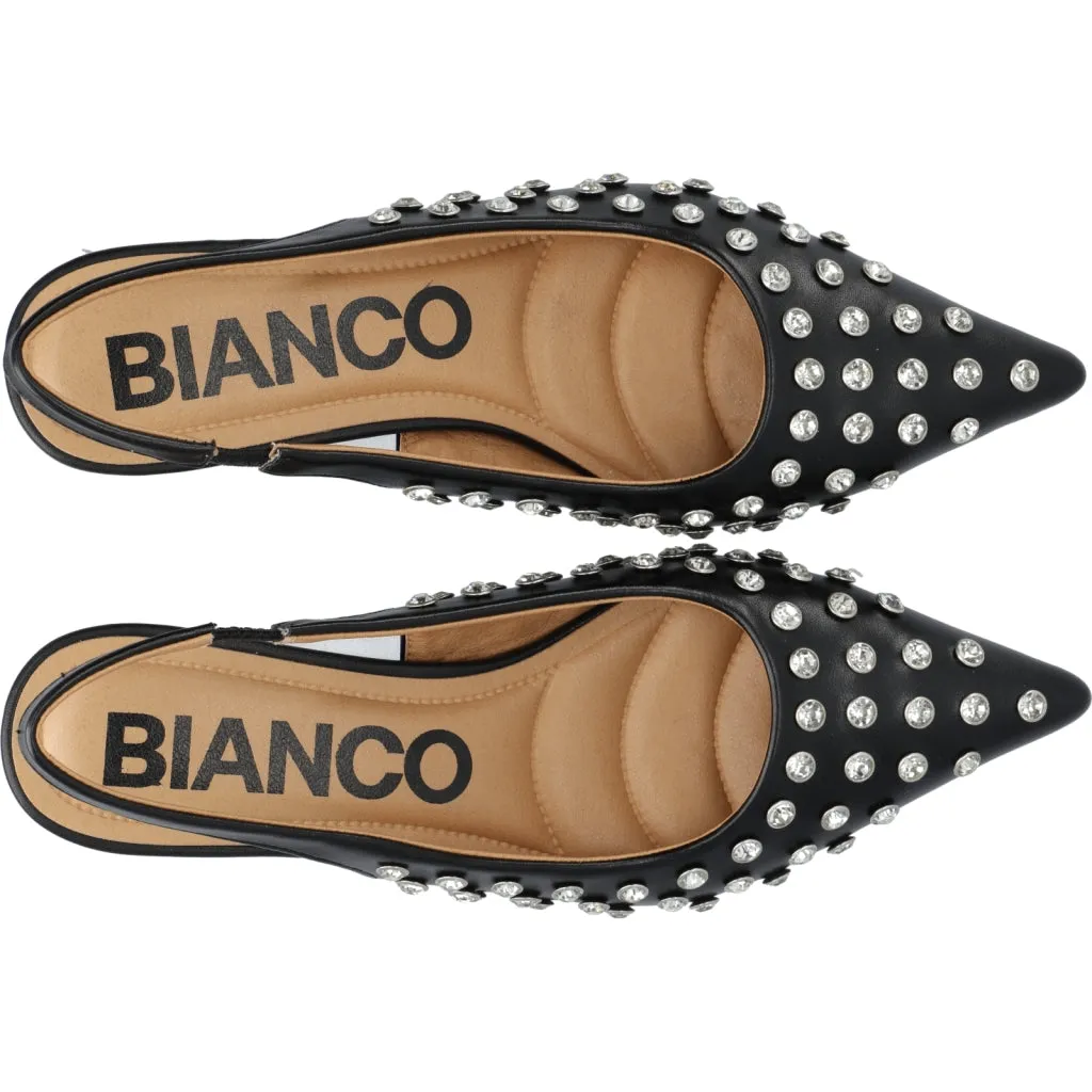 Biakristin Kitten Heel Slingback Rhinestone - Black