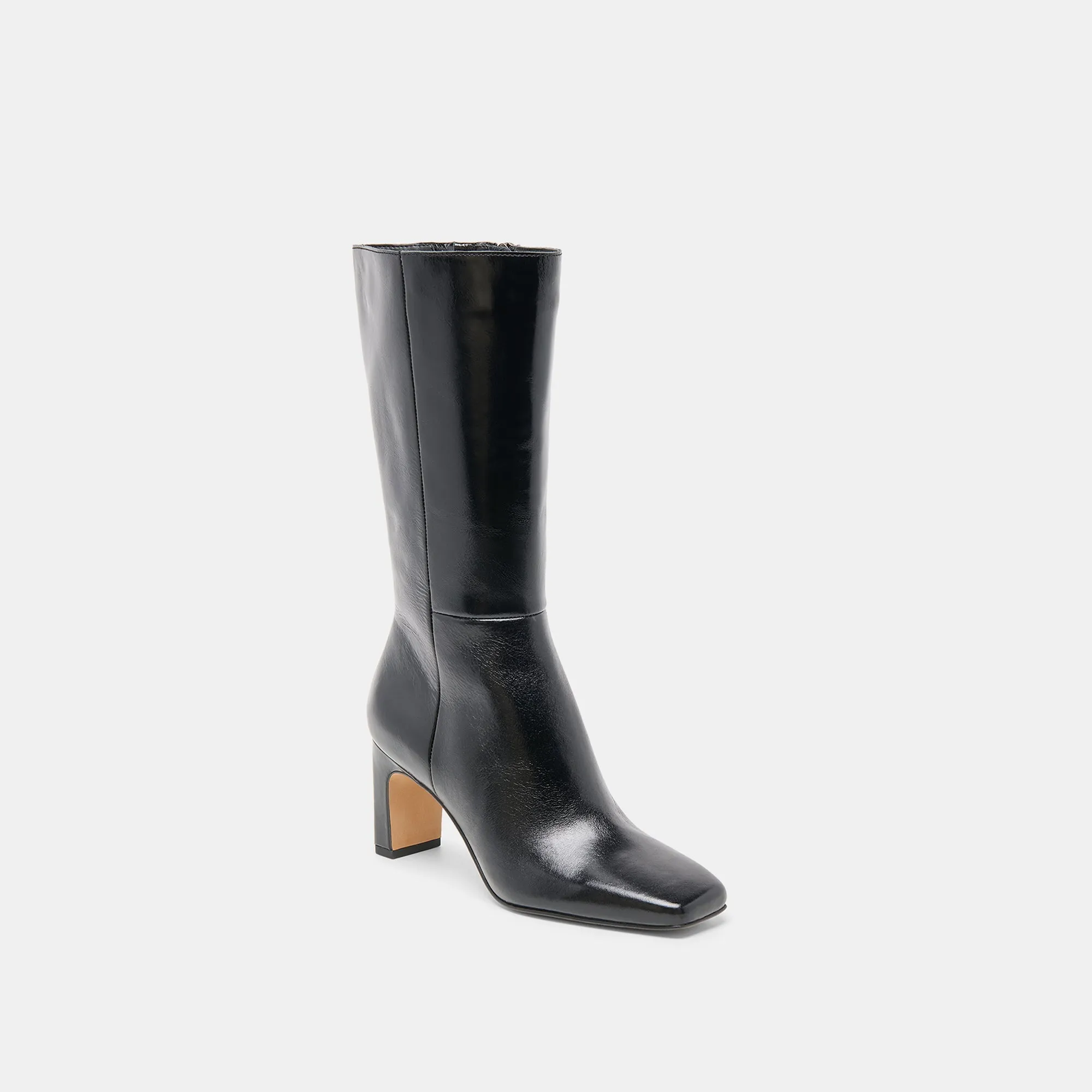 Rough texture Animal Spot RIGGS BOOTS BLACK LEATHER