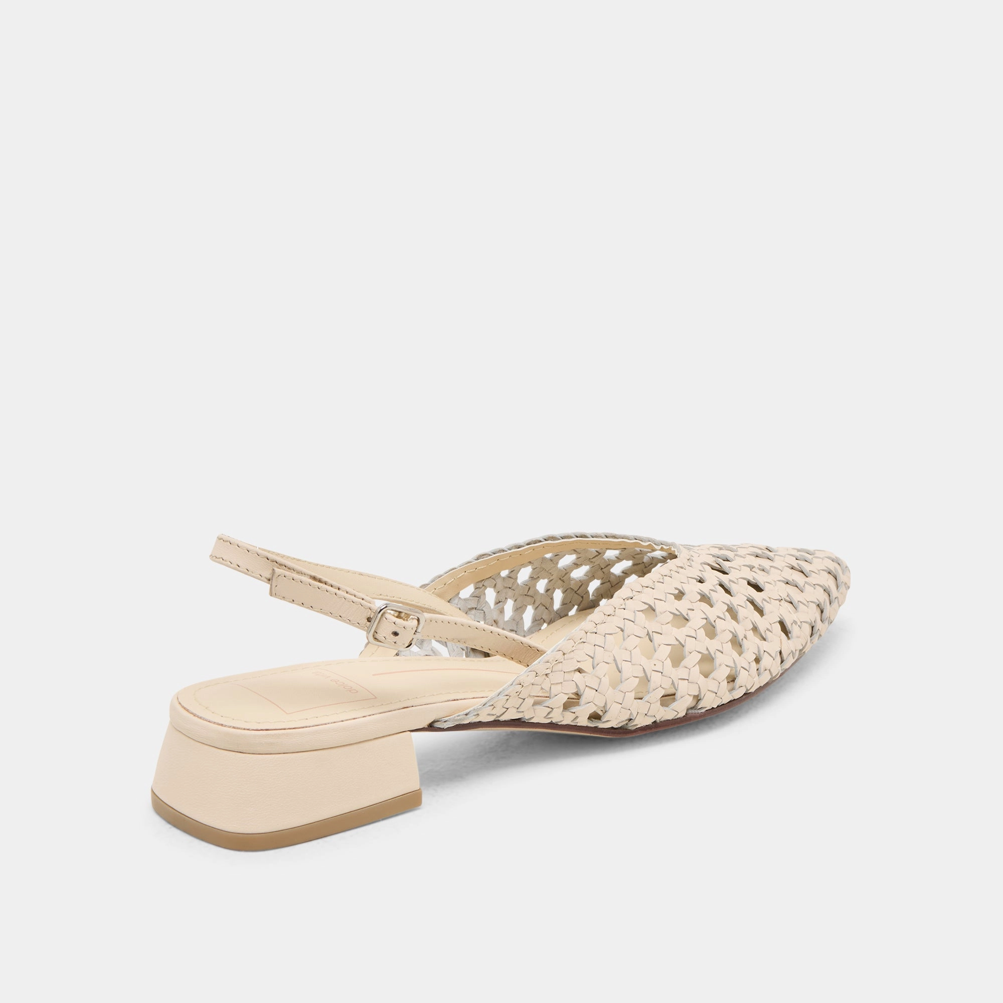 BIRDIE FLATS OFF WHITE WOVEN LEATHER Relaxing Footwear Style Farm Glow