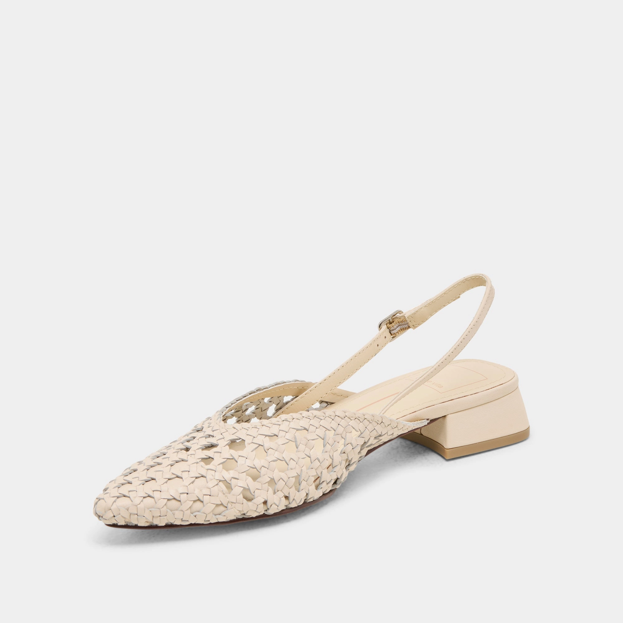 BIRDIE FLATS OFF WHITE WOVEN LEATHER Neutral Base
