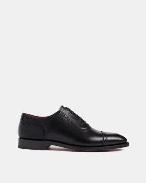 Black Brogue Oxford Dress Shoe Movement Control