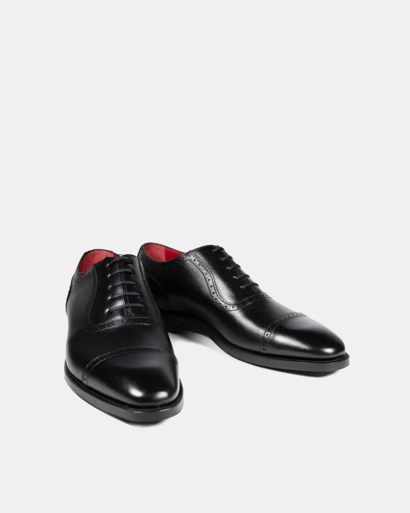 Black Brogue Oxford with Rubber Half Soles Open Plan