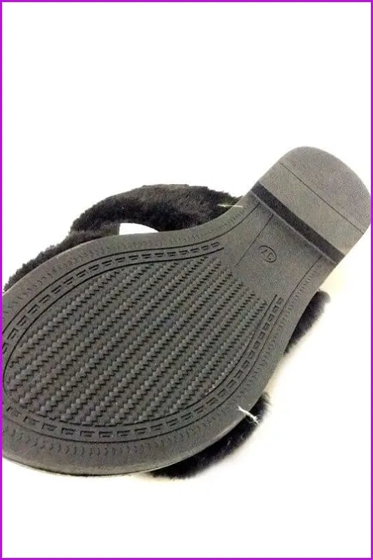 Black Causal Fur Slides F454