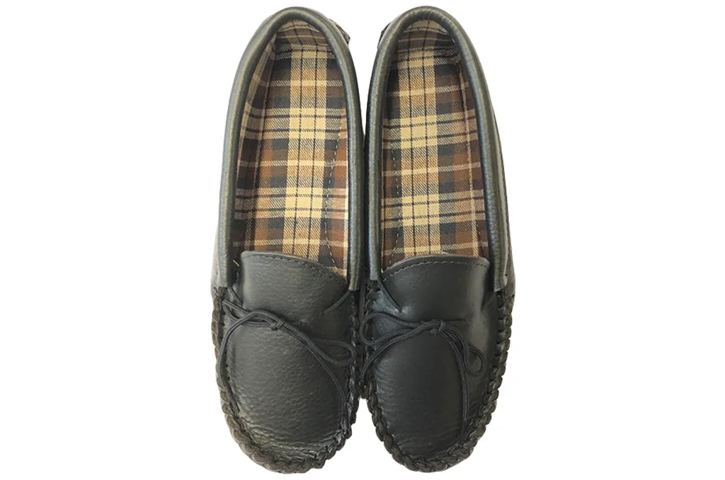 Black Leather Moccasins