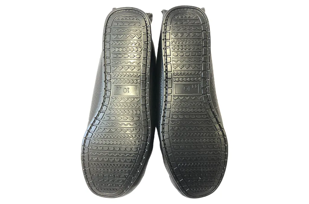 Black Leather Moccasins