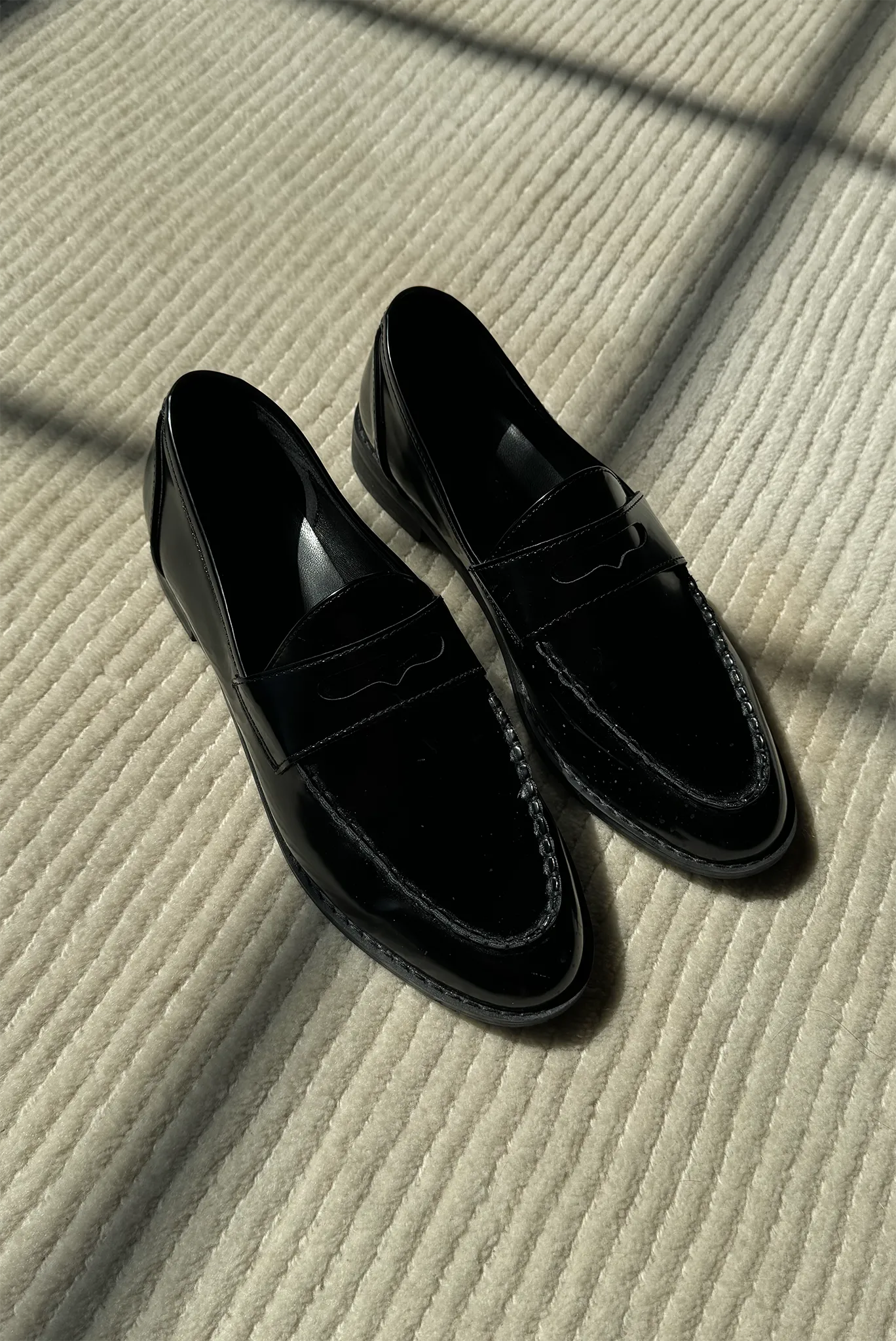 Black Patent Leather Penny Loafers