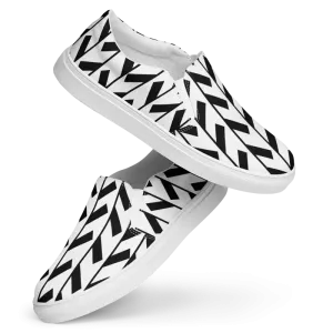 Black Pattern Men's Canvas Slip Shoes