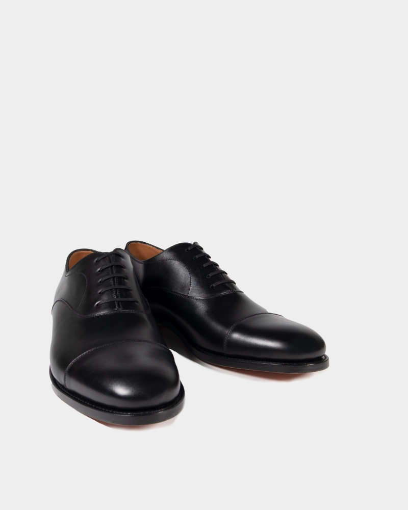 Soft Heel Soft Interior Black Oxford Dress Shoe with Leather Soles