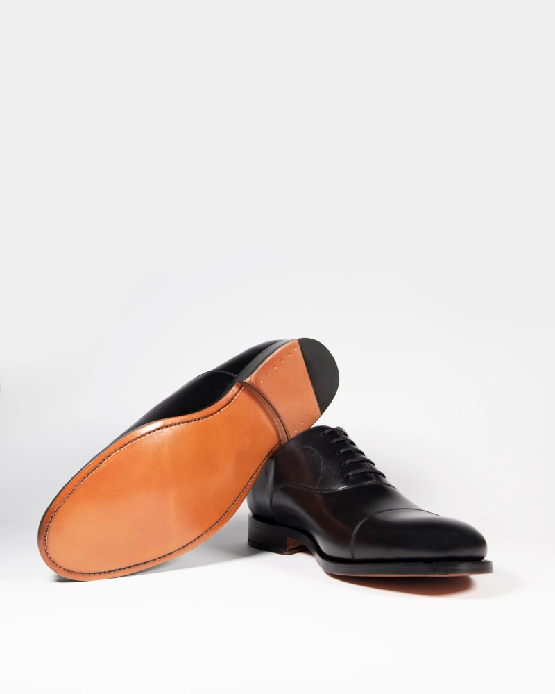 Black Oxford Dress Shoe with Leather Soles Camera Ready