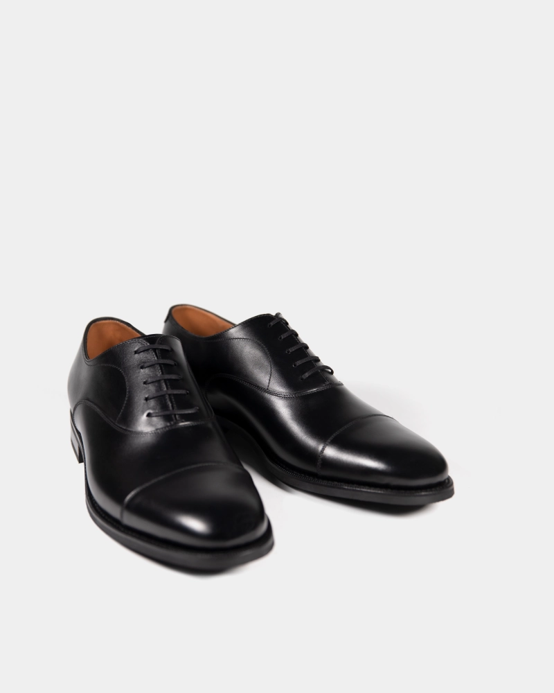 Lift Add Black Oxford Dress Shoe with Rubber Soles
