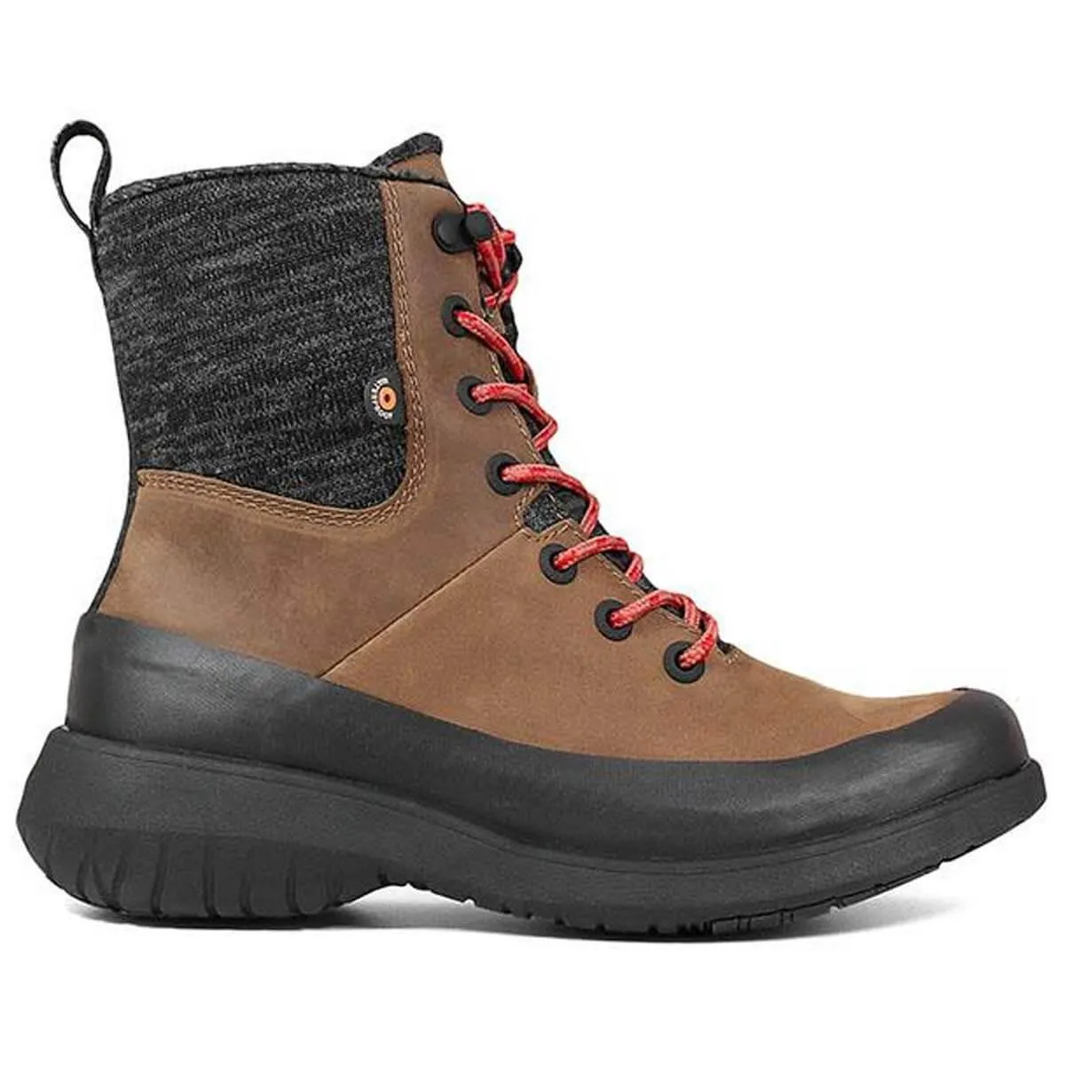 Bogs Women's Boots - Freedom Lace Waterproof Leather, Cognac - Size 7 | 72412-221-070