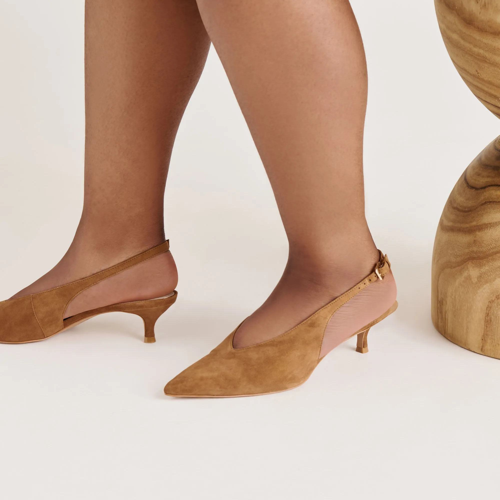 Fashionable Style Arch Care ALENNA HEELS LT BROWN SUEDE