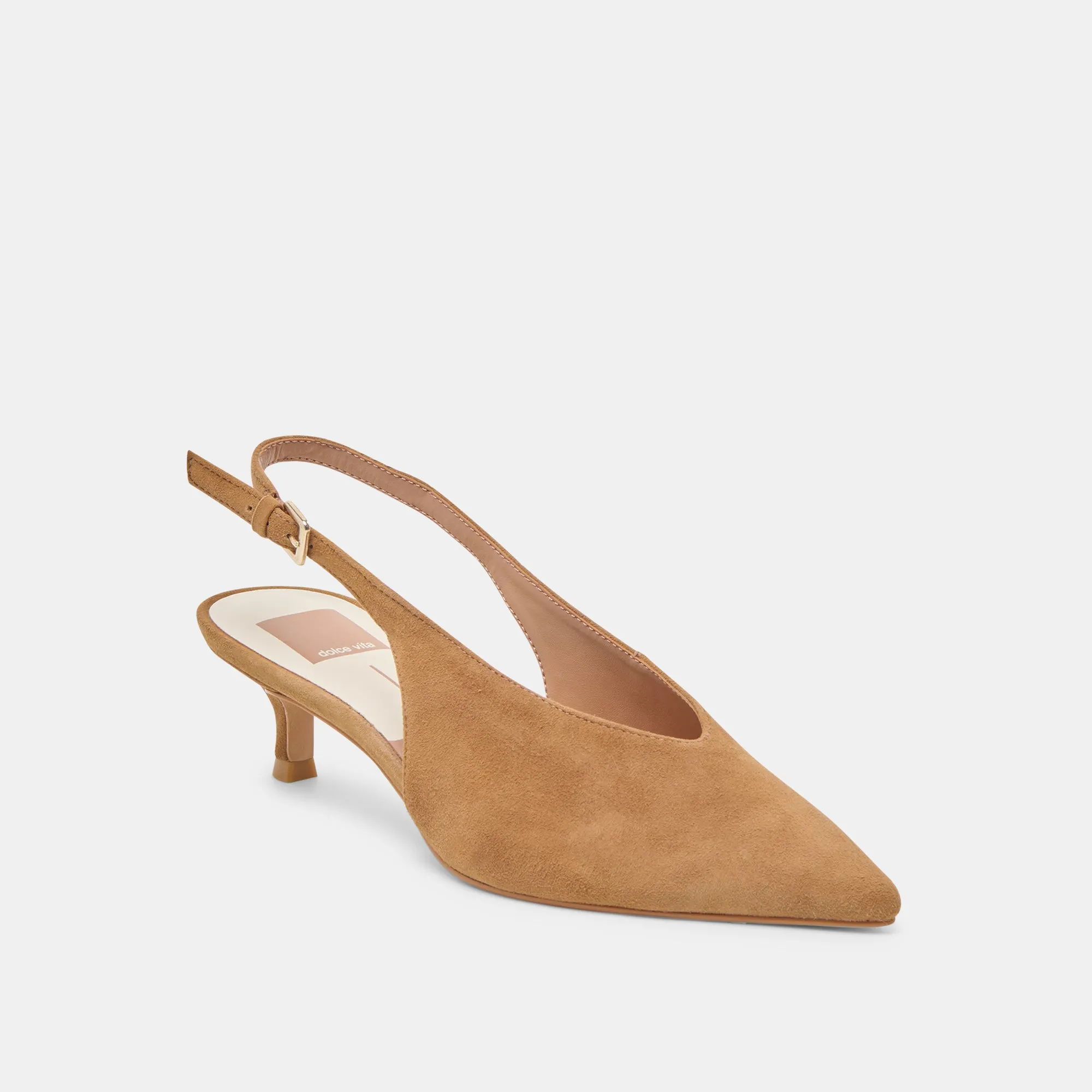 ALENNA HEELS LT BROWN SUEDE Refined Finish