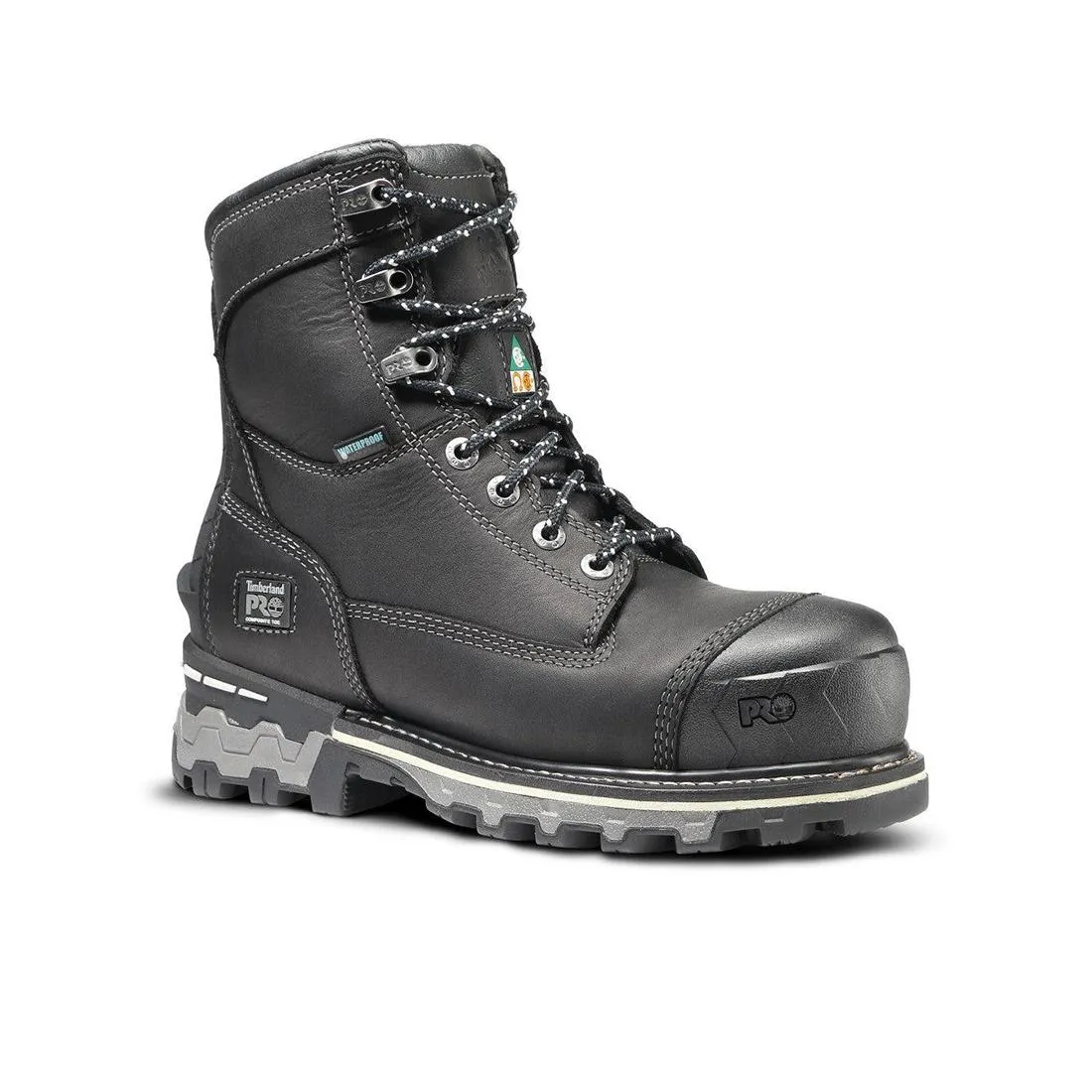 Boondock 8-Inch Waterproof Composite-Toe Work Boot Fp Ins Csa 200G Black/Grey