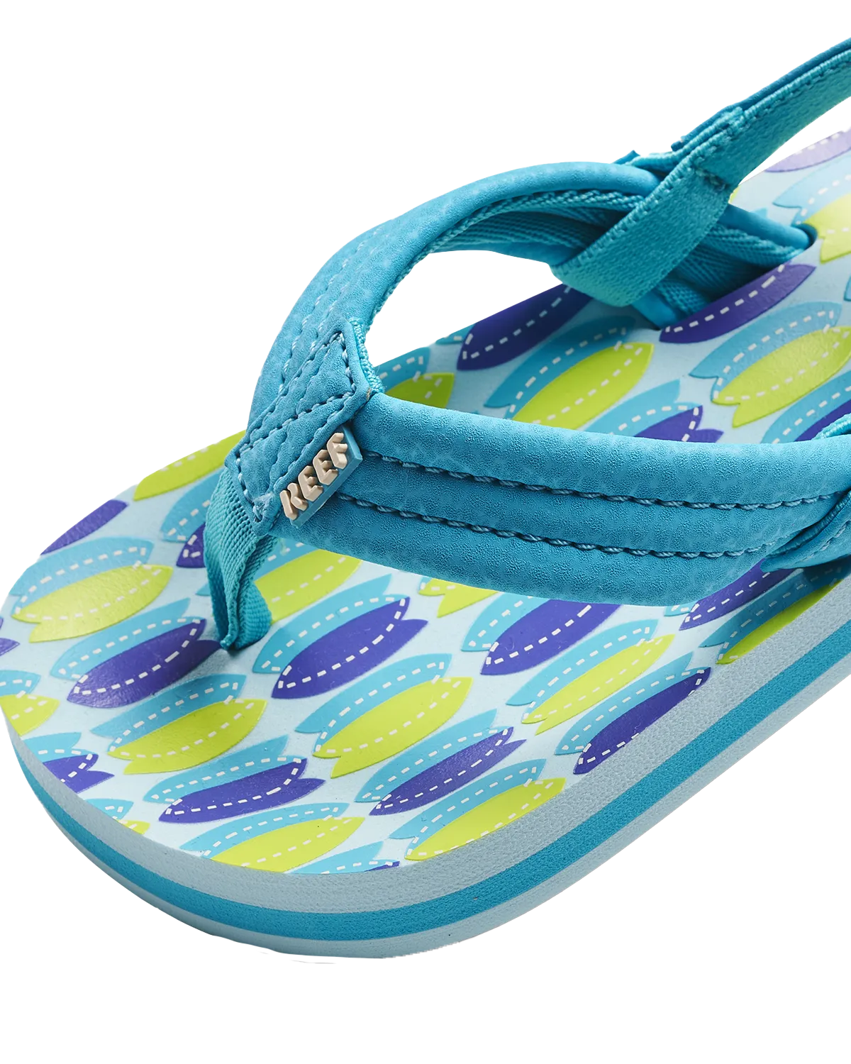 Boys Little Ahi Flip Flops in Blue Fish