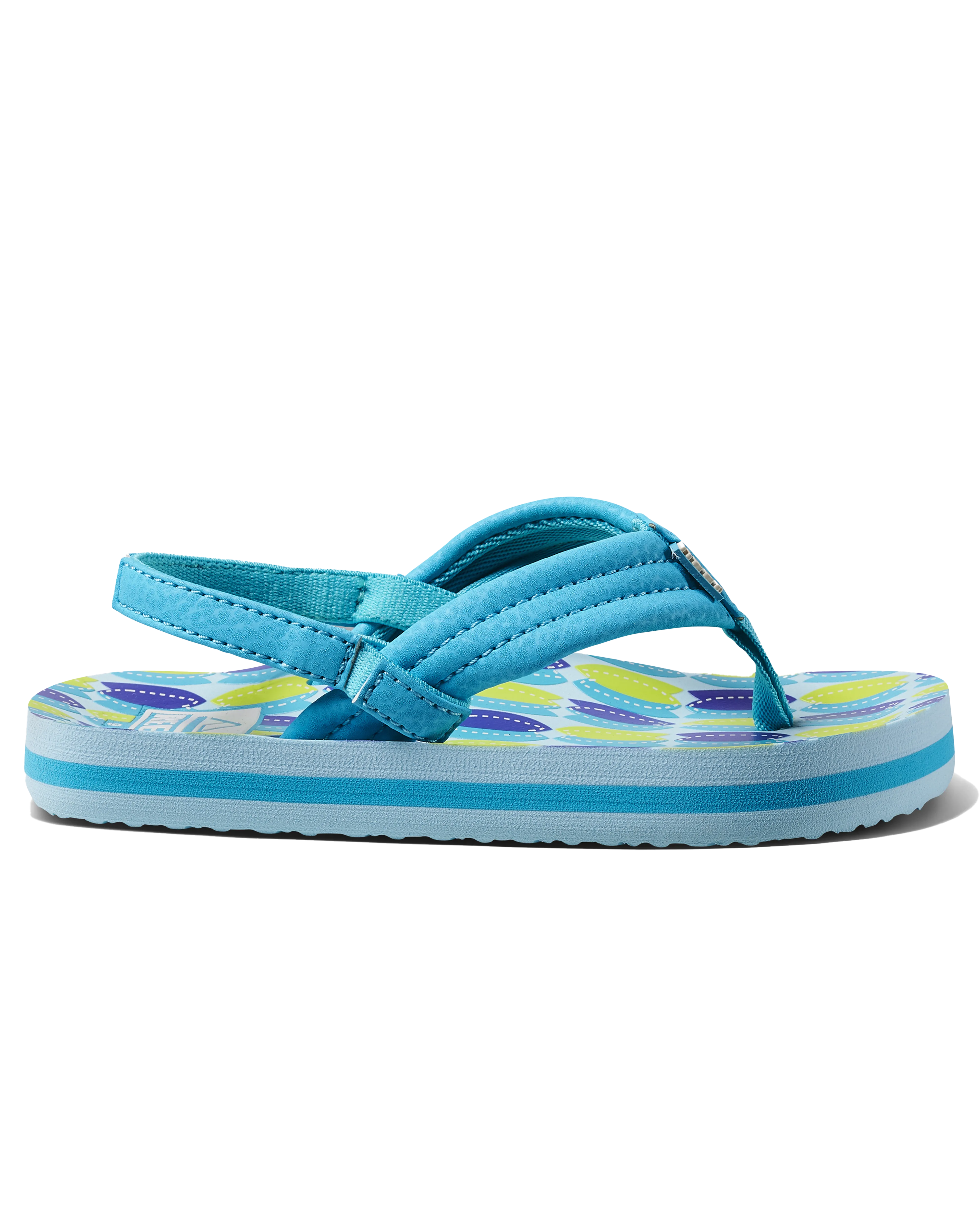 Boys Little Ahi Flip Flops in Blue Fish