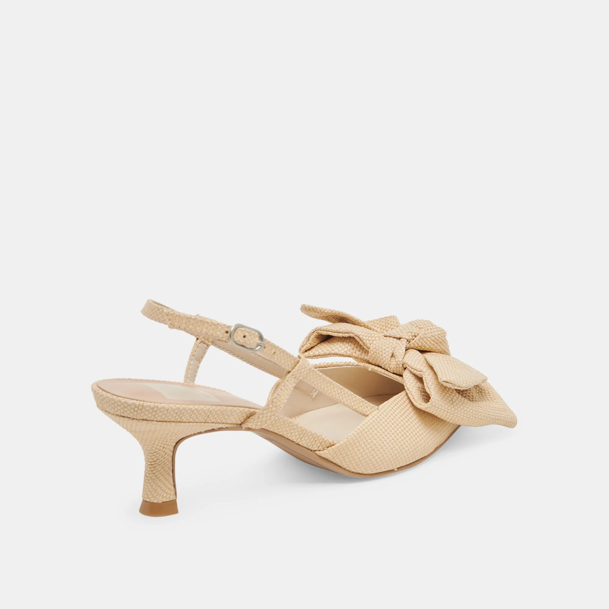 Photo Queen ODELA BOW HEELS NATURAL WOVEN RAFFIA