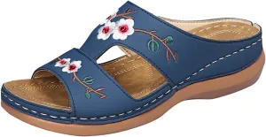 Breathable Summer Sandals for Women Arch Support Slip on Slides Sandals Soft Soled Non Slip Shoes