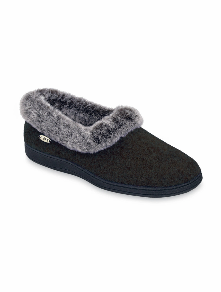 back - zip Women's Chinchilla Collar Slipper