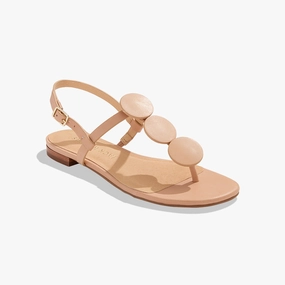 Worth Leather Flat Sandal Simple Glam hook and loop closure