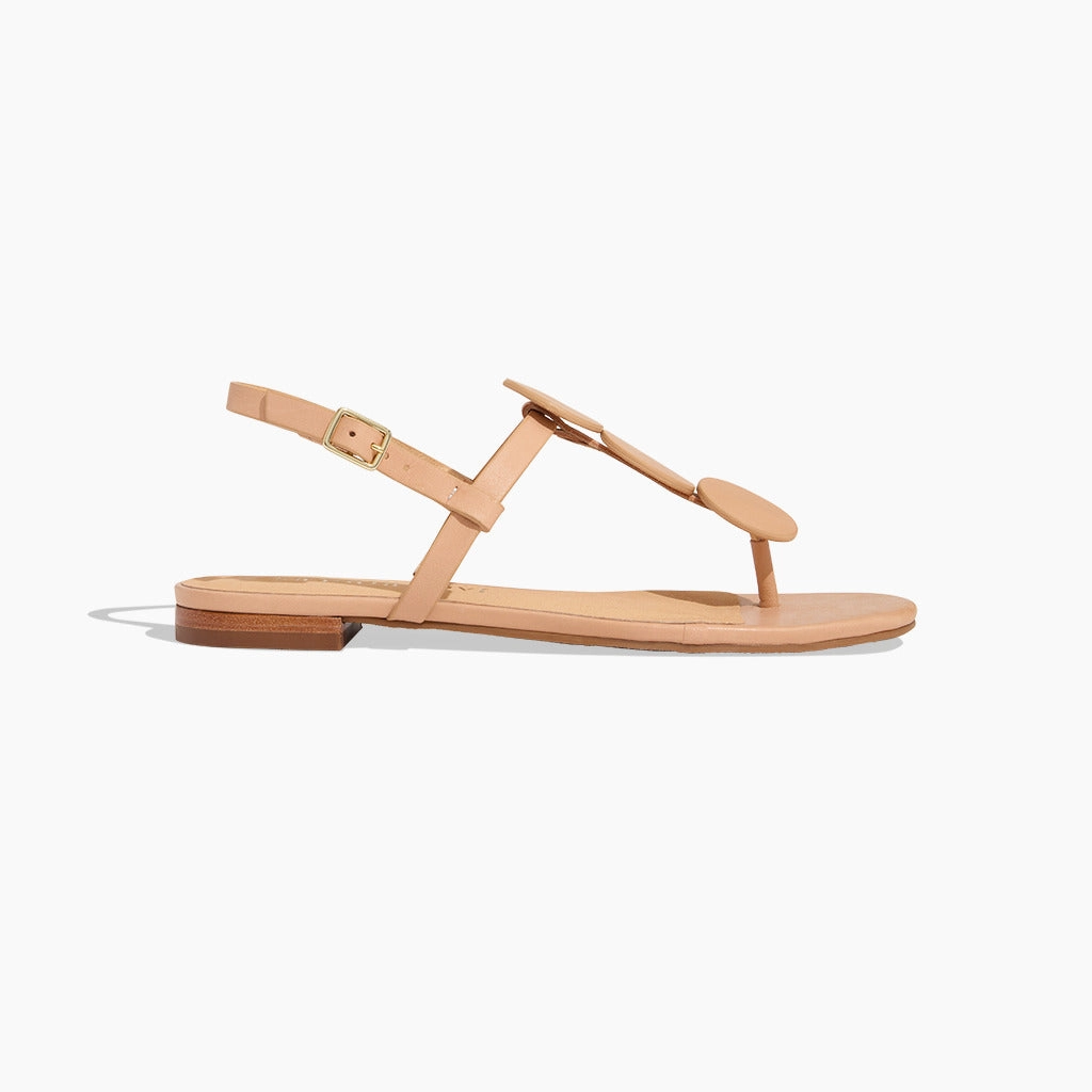 Pressure Relief Outfit Friendly Worth Leather Flat Sandal