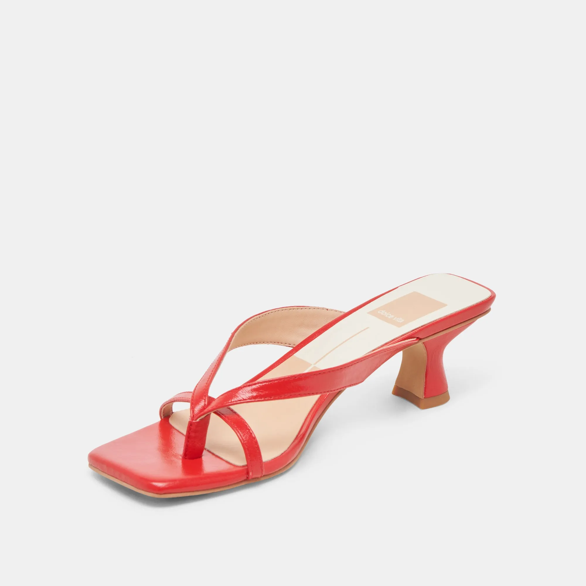 BREVEL WIDE HEELS CHILI LEATHER Unique Look Happy Hour