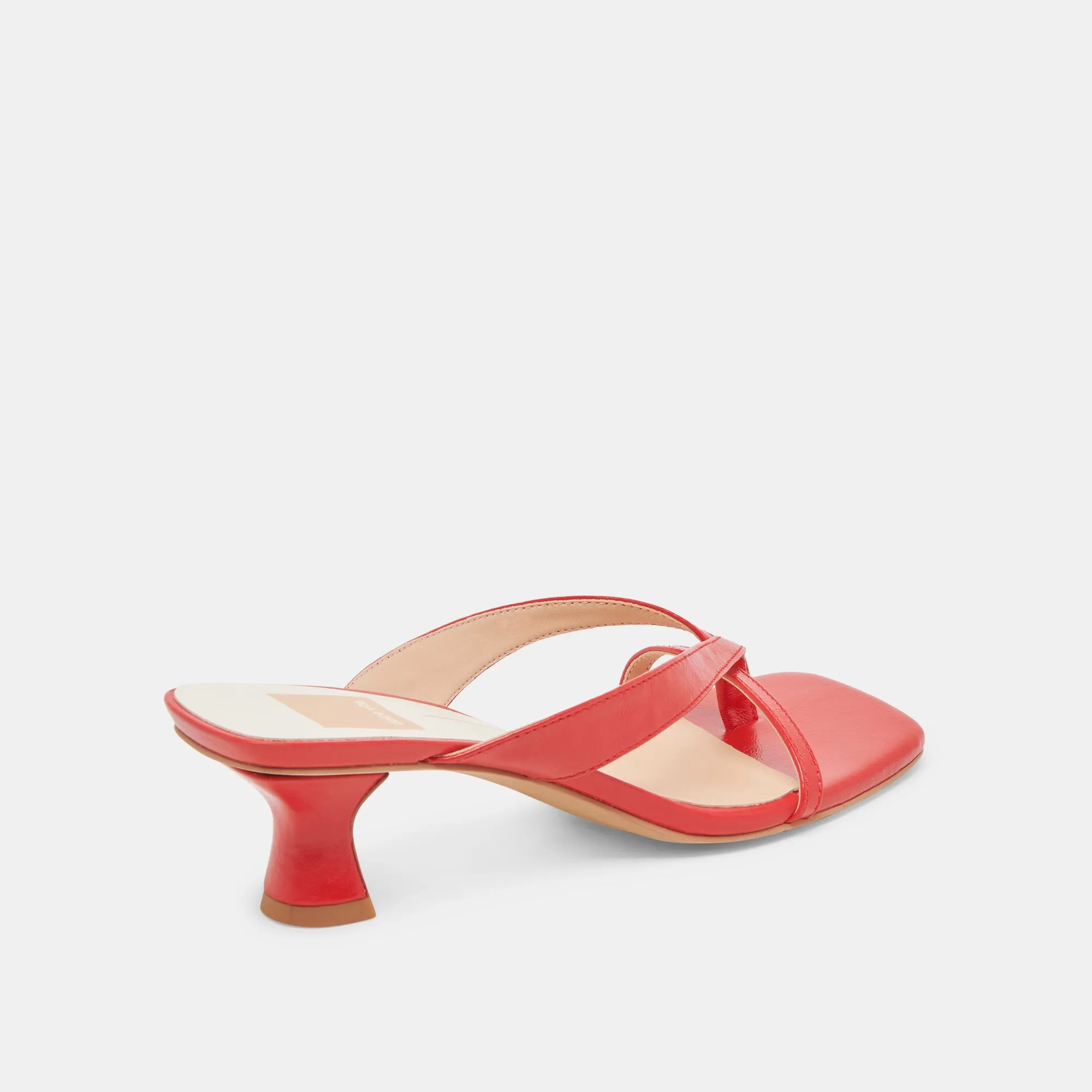 BREVEL WIDE HEELS CHILI LEATHER Statement style