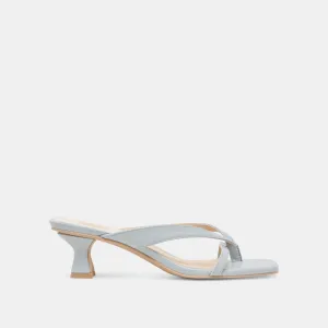 BREVEL WIDE HEELS LIGHT BLUE LEATHER Fashion Booties Fashionable Pumps