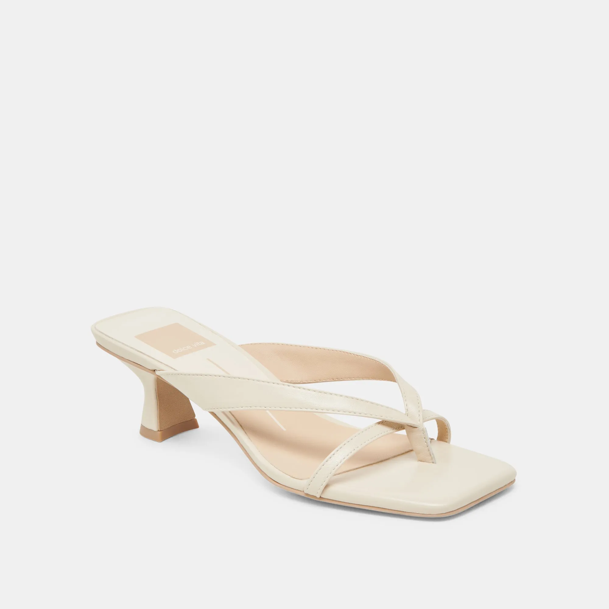 BREVEL WIDE HEELS OFF WHITE LEATHER Italian Glow Plus Curve