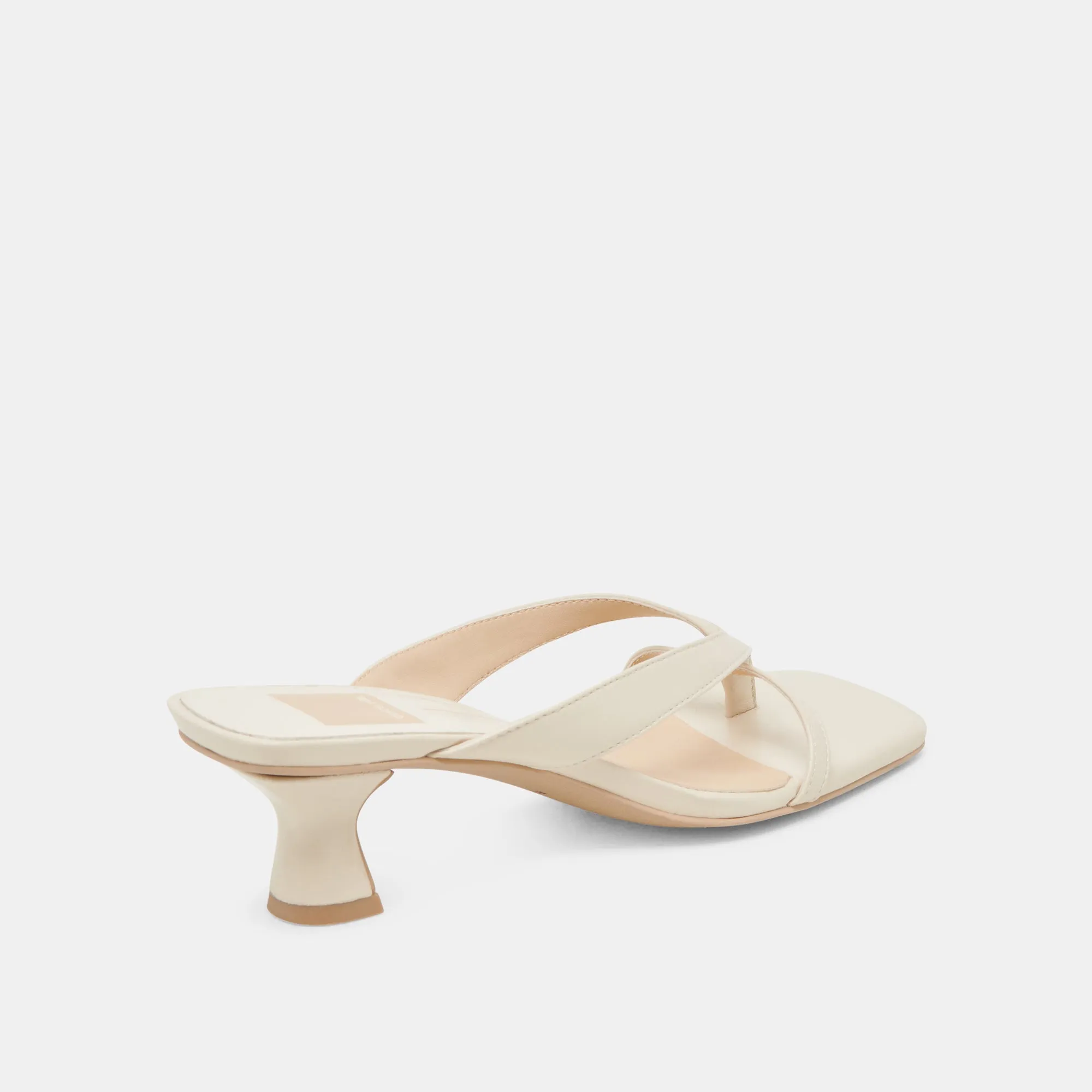 BREVEL WIDE HEELS OFF WHITE LEATHER Mom Glow