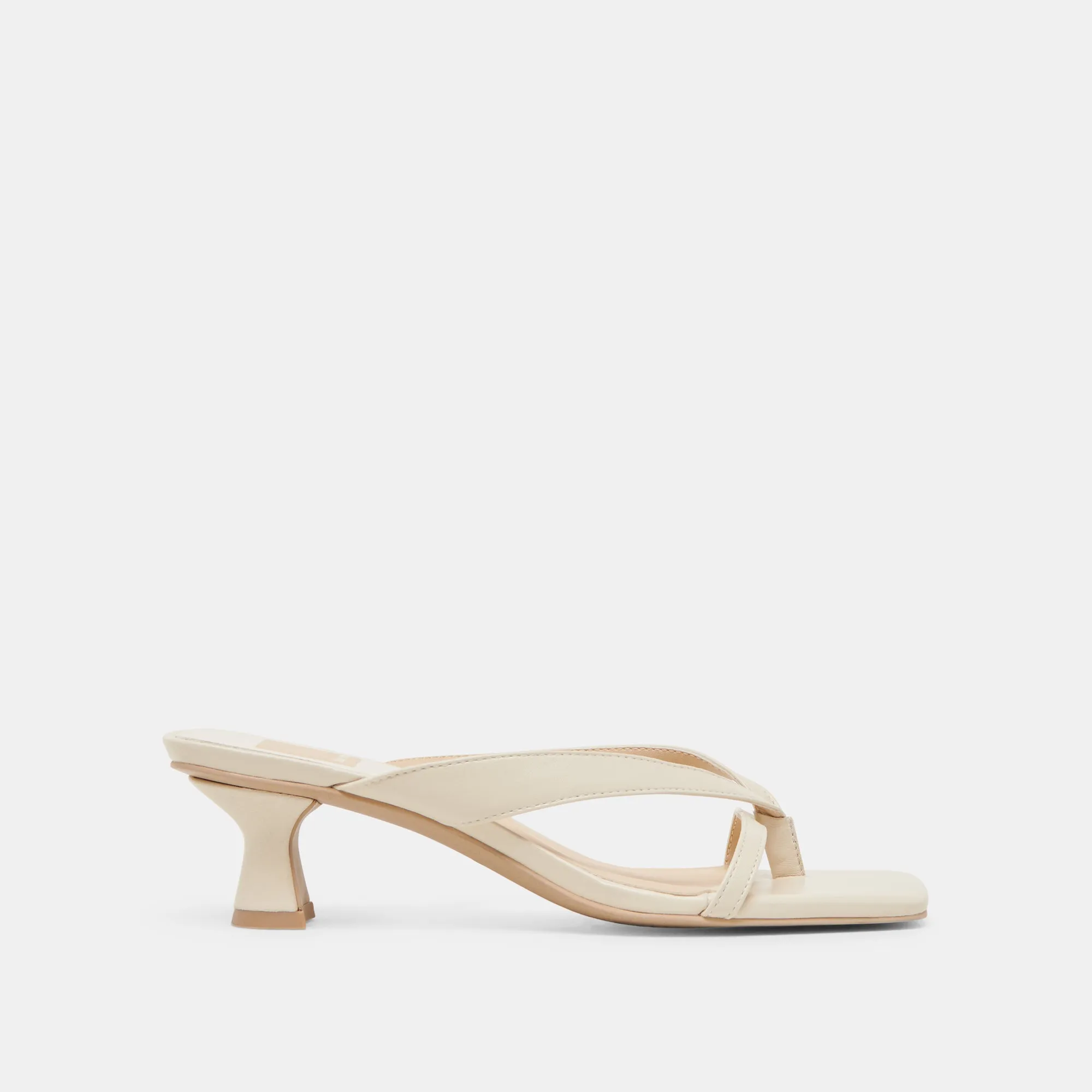 Glamorous Footwear BREVEL WIDE HEELS OFF WHITE LEATHER