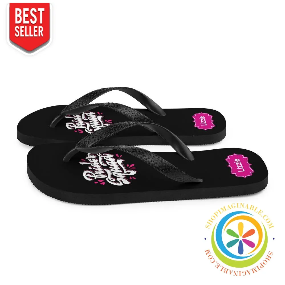 Bride Squad Personalized Custom Bridal Party Flip-Flops
