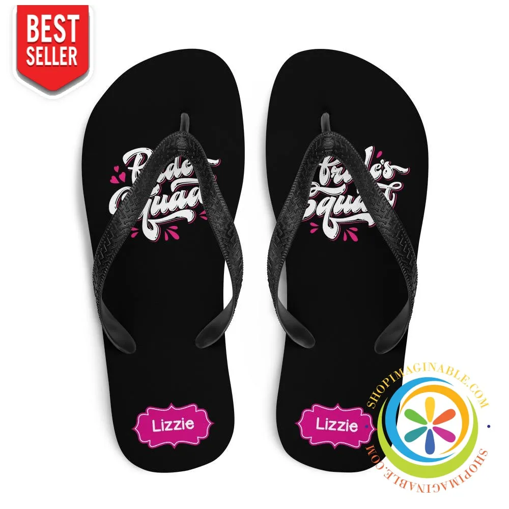Bride Squad Personalized Custom Bridal Party Flip-Flops