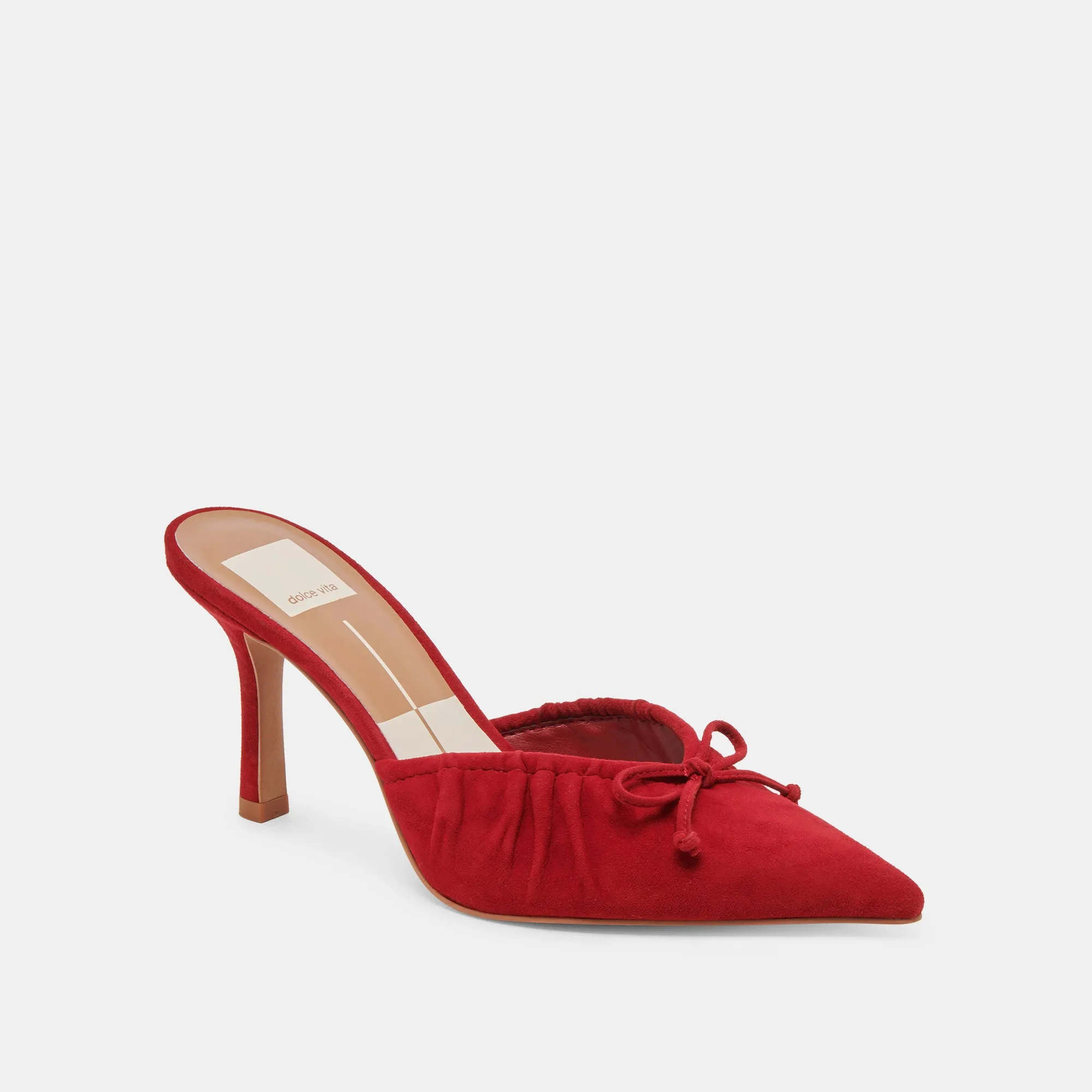 KAIRI HEELS CRIMSON SUEDE Charming Shoes Petite Glow