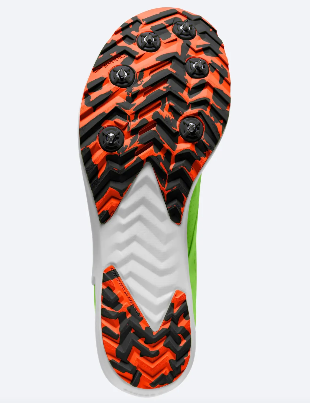 Brooks Draft XC Spike- Green Gecko/Red Orange/White (100039.308)