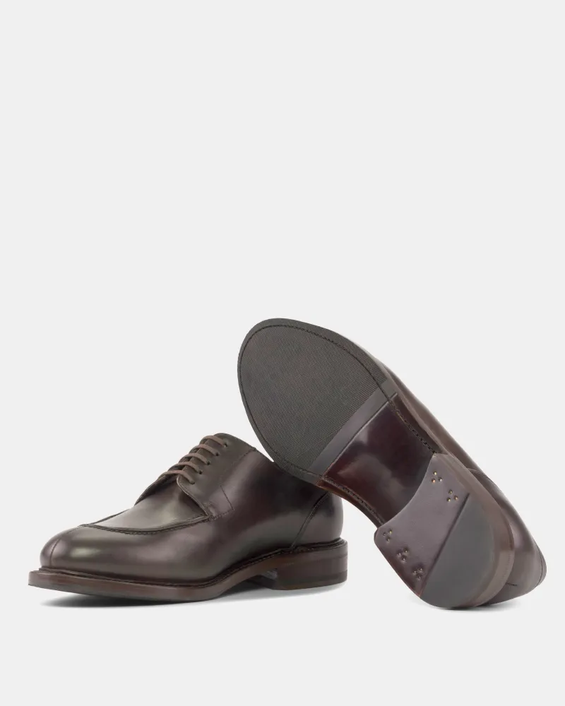 Luxurious Footwear Stretchable Brown Split Toe Derby